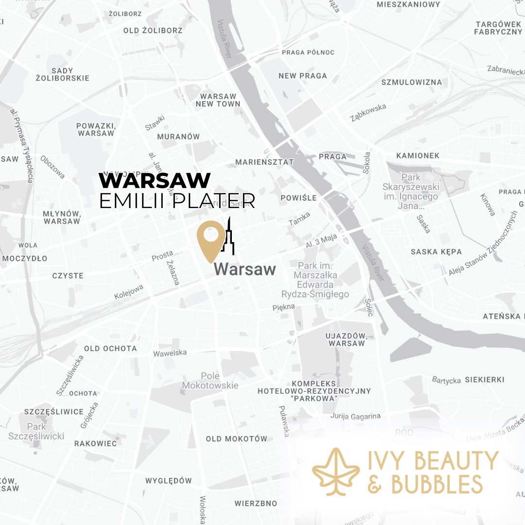 Map to Ivy Beauty & Bubbles hair salon, Emilii Plater 47, Warsaw